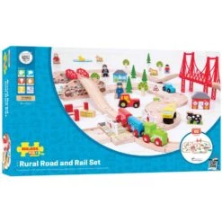 Bigjigs Houten Trein Road & Rail Set 80-delig -Speelgoed Kortingen Winkel image 2500